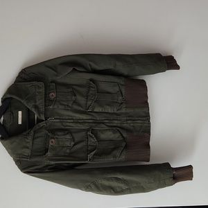Urban Life Cropped Jacket Olive Green size S